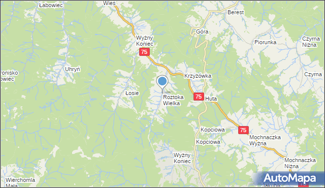 mapa Roztoka Wielka, Roztoka Wielka na mapie Targeo